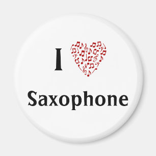 I Heart Saxophone - muziekinstrument Magneet