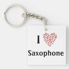 I Heart Saxophone - muziekinstrument Sleutelhanger