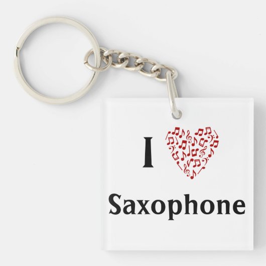 I Heart Saxophone - muziekinstrument Sleutelhanger (voorkant)