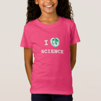 I Heart Science Girls T-Shirt Wereldkaart Waterver