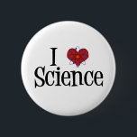 I Heart Science Ronde Button 5,7 Cm<br><div class="desc">Cute I Love Science design met een atoom model voor het hart.</div>