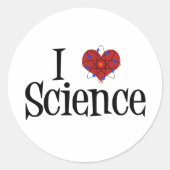 I Heart Science Ronde Sticker (Voorkant)