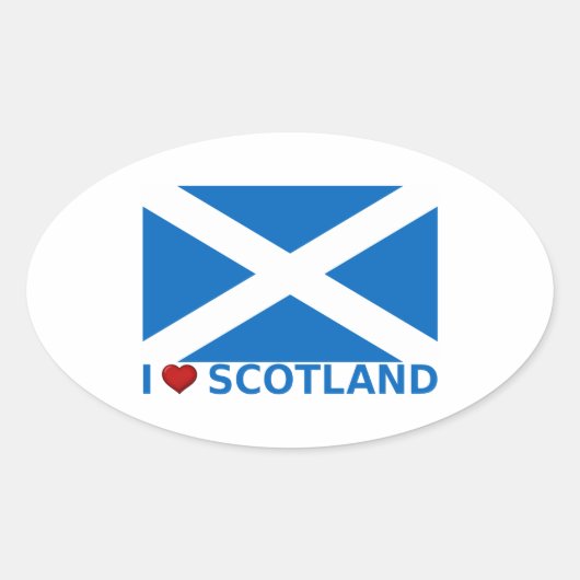 I Heart Scotland Ovale Sticker (Voorkant)
