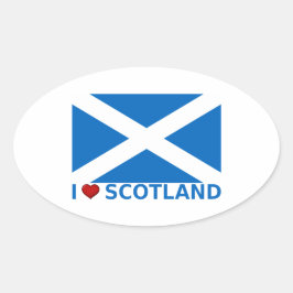 I Heart Scotland Ovale Sticker