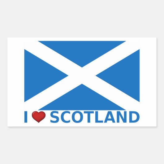 I Heart Scotland Rechthoekige Sticker (Voorkant)