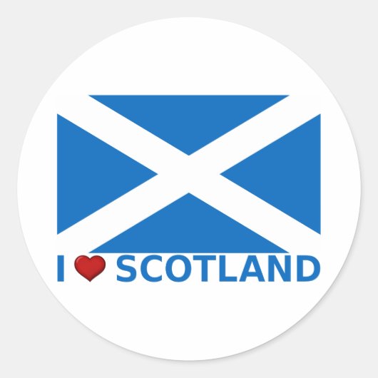 I Heart Scotland Ronde Sticker (Voorkant)
