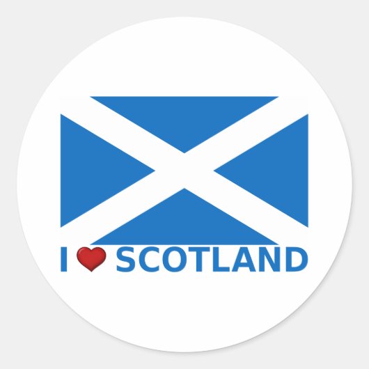 I Heart Scotland Ronde Sticker (Voorkant)