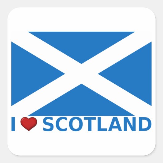 I Heart Scotland Vierkante Sticker (Voorkant)