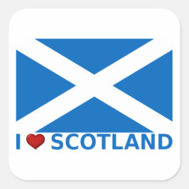 I Heart Scotland Vierkante Sticker