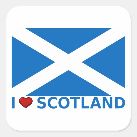 I Heart Scotland Vierkante Sticker (Voorkant)