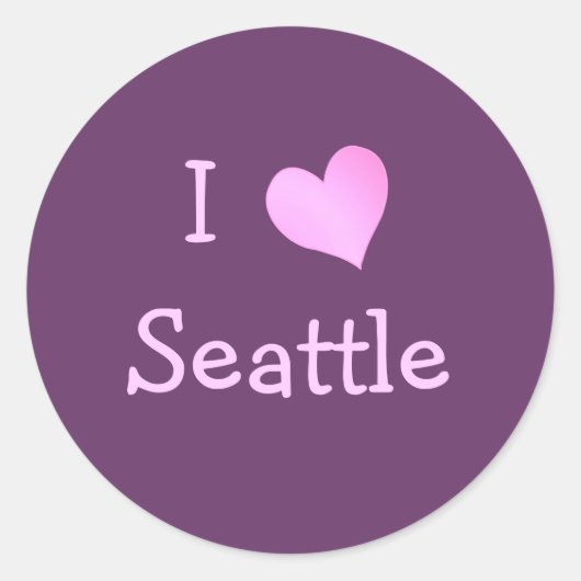 I Heart Seattle Ronde Sticker (Voorkant)