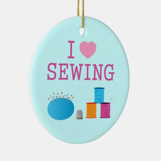 I Heart Sewing Keramisch Ornament (Rechts)