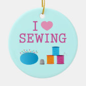 I Heart Sewing Keramisch Ornament (Voorkant)