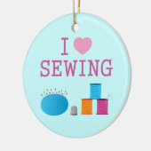 I Heart Sewing Keramisch Ornament (Links)