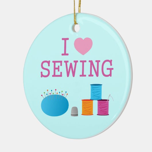 I Heart Sewing Keramisch Ornament (Links)