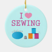 I Heart Sewing Keramisch Ornament (Achterkant)