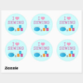 I Heart Sewing Ronde Sticker (Vel)