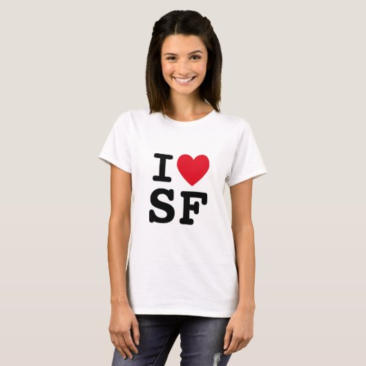 I Heart SF-monogram T-shirt (Voorkant volledig)