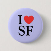 "I Heart SF (San Francisco)" Pinback Button (Voorkant)