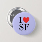 "I Heart SF (San Francisco)" Pinback Button (Voorkant /achterkant)