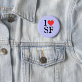 "I Heart SF (San Francisco)" Pinback Button (In situ)
