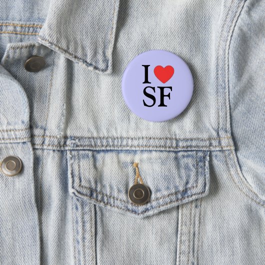 "I Heart SF (San Francisco)" Pinback Button (In situ)