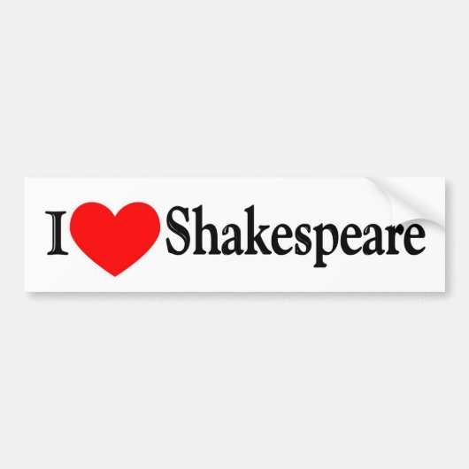 I Heart Shakespeare Bumpersticker (Voorkant)