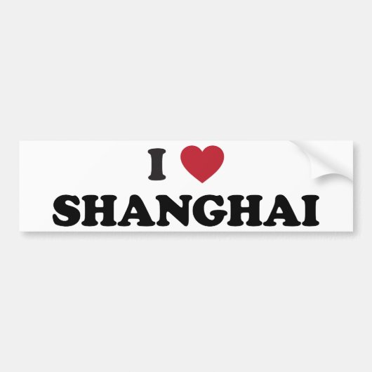 I Heart Shanghai China Bumpersticker (Voorkant)