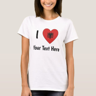 I (Heart Shaped Albanian Flag) Gepersonaliseerd T-shirt