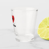 I (Heart Shaped Albanian Flag) Your Text Shot Glas (Rechts)