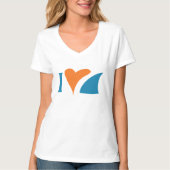 I Heart Sharks V-Neck T-Shirt (Voorkant)