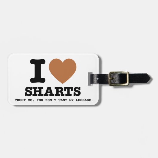 I Heart Sharts Bagagelabel (Voorkant horizontaal)