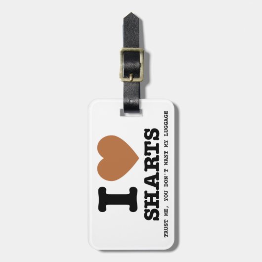 I Heart Sharts Bagagelabel (Voorkant verticaal)
