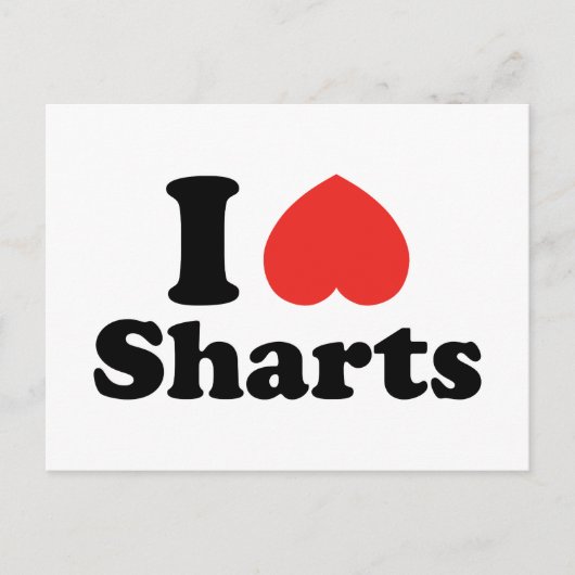 I Heart Sharts Briefkaart (Voorkant)