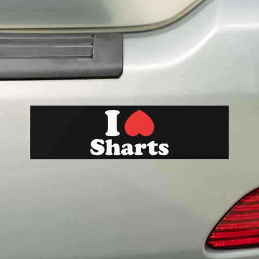 I Heart Sharts Bumpersticker (Op auto)