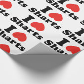 I Heart Sharts Cadeaupapier (Hoek)
