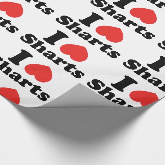 I Heart Sharts Cadeaupapier (Hoek)