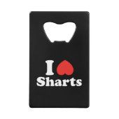 I Heart Sharts Creditkaart Flessenopener (Voorkant)