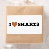 I Heart Sharts Funny Graphic Etiket (Insitu)