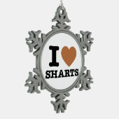 I Heart Sharts Funny Graphic Tin Sneeuwvlok Ornament (Links)