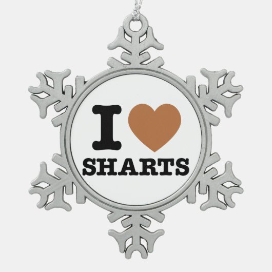 I Heart Sharts Funny Graphic Tin Sneeuwvlok Ornament (Voorkant)