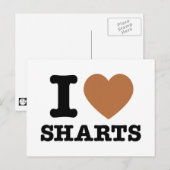 I Heart Sharts Funny Icon Graphic Briefkaart (Voorkant / Achterkant)