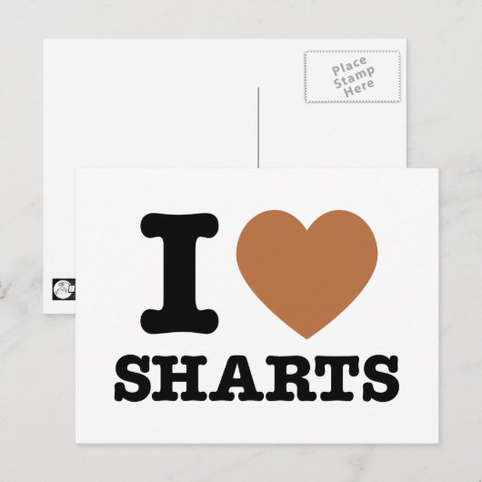I Heart Sharts Funny Icon Graphic Briefkaart (Voorkant / Achterkant)