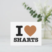 I Heart Sharts Funny Icon Graphic Briefkaart (Staand voorkant)