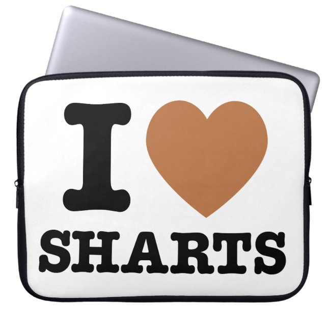 I Heart Sharts Funny Icon Graphic Laptop Sleeve (Voorkant)