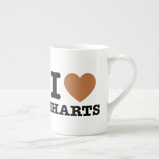 I Heart Sharts Funny Icon Graphic Porselein Kop (Rechts)