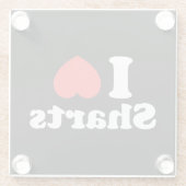 I Heart Sharts Glazen Onderzetter (Achterkant)