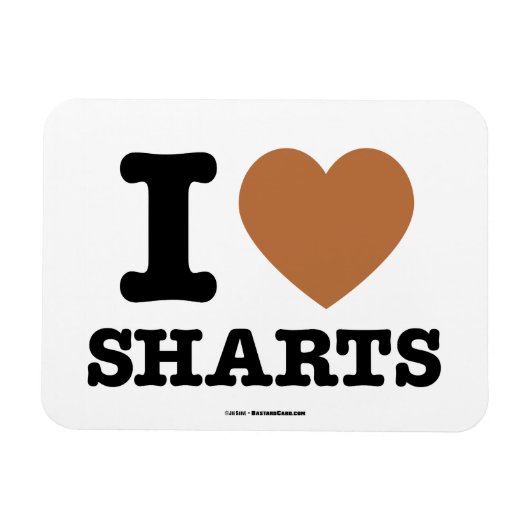 I Heart Sharts Grappig Icoon Grafisch Magneet (Horizontaal)