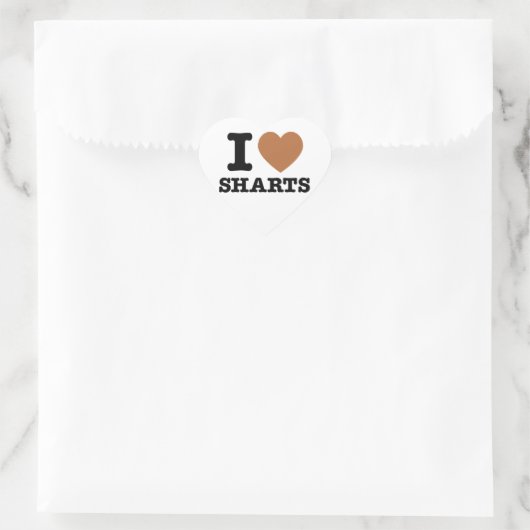 I Heart Sharts Hart Sticker (Tas)