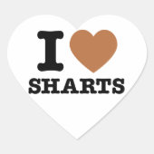 I Heart Sharts Hart Sticker (Voorkant)